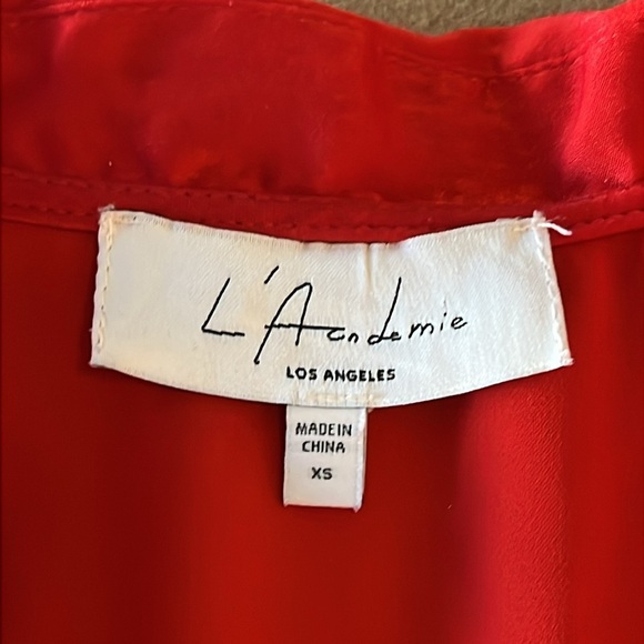 L'Academie Red Sexy Low Cut V “The Russell” Blouse- XS - Picture 8 of 14